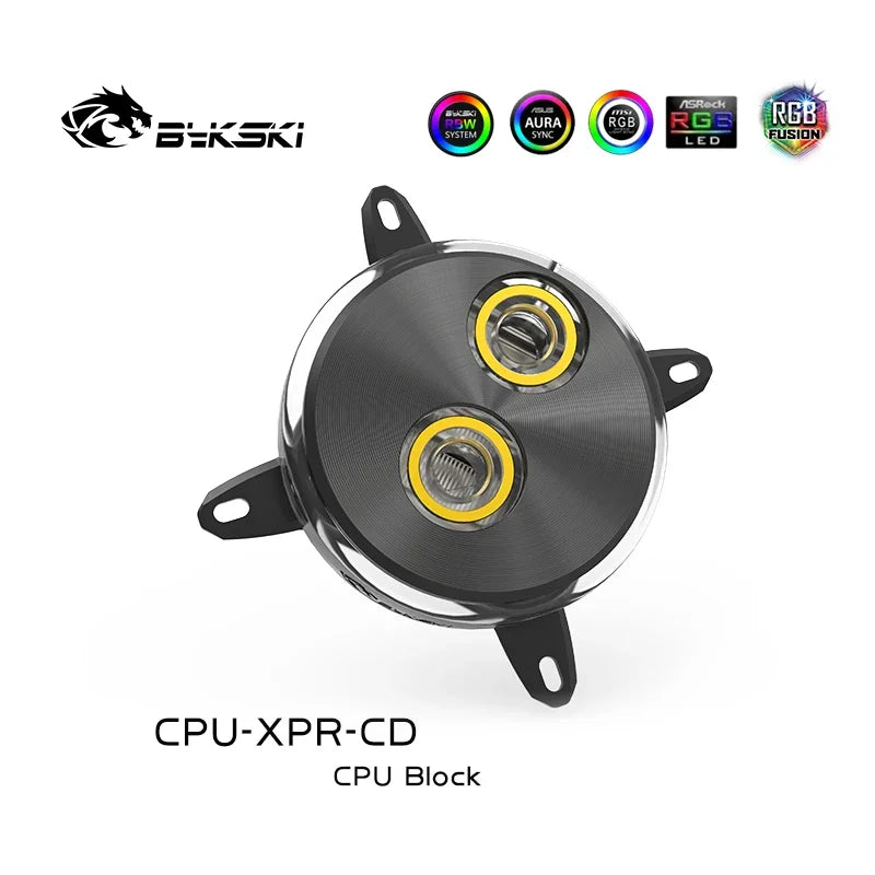 Bykski CPU-XPR-CD CPU Water Cooling Block for Intel Lga115x/1700/2011/2066 RGB/RBW Lighting CD Pattern System Microwaterway I7