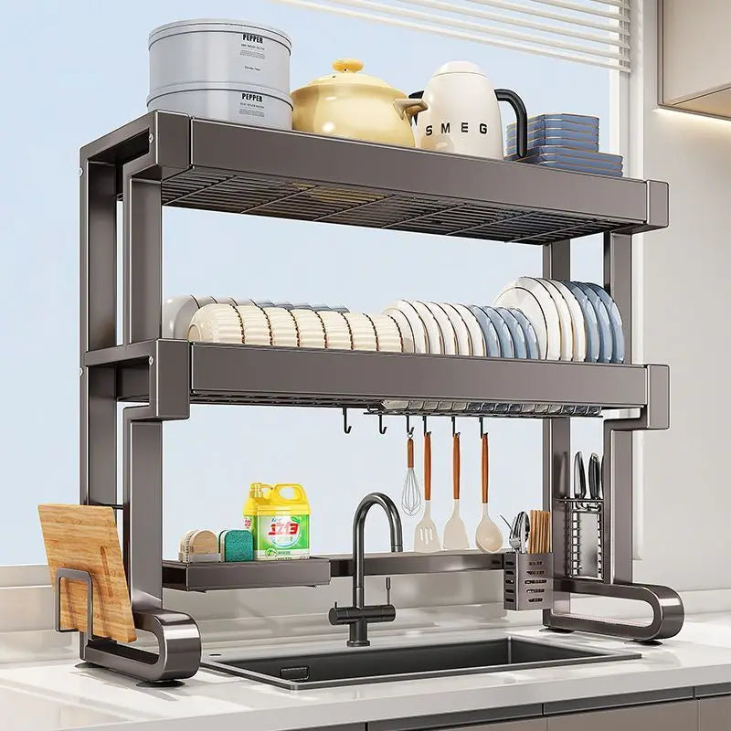 Dish Storage Rack Kitchen Sink Shelf Dish Drain Rack Sink Dish Shelf