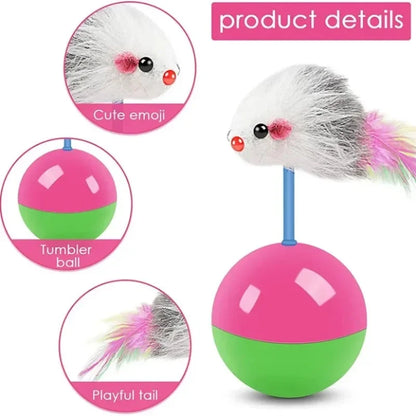 New Cat Toys Set Teasing Mouse Not Tumbler Fun High Interactive Pet Supplies for Cats And Dogs