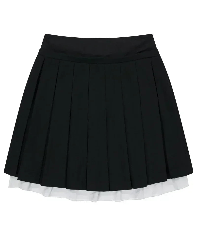 KUSAHIKI High Waisted Fake Two Pieces A-line Short Skirts Fashionable Korean Versatile Half Skirt Mujer Fadas