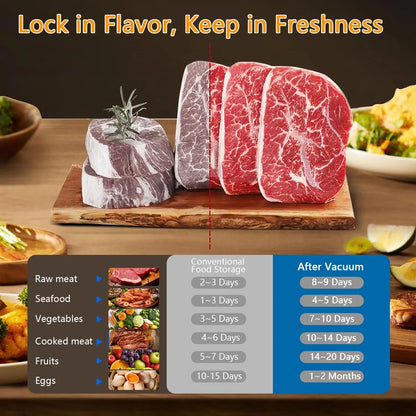 Electric Food Vacuum Sealer Machine And Storage Bags One Touch Fast Vacuuming For Wet Or Dry Food Kitchen Vacuum Sealing Machine