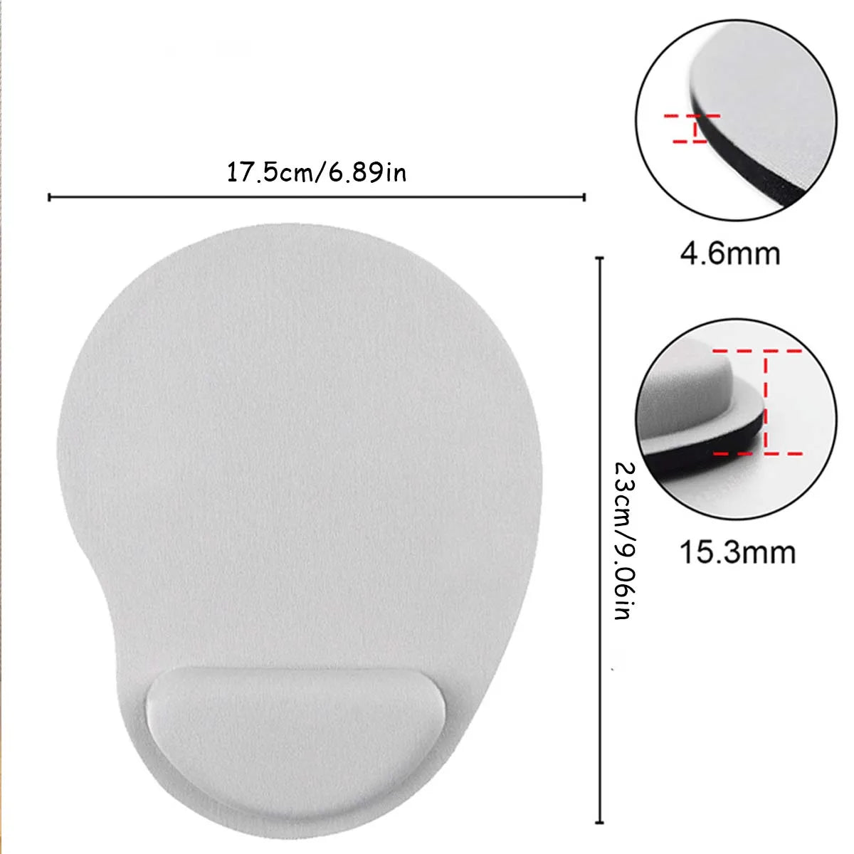 1pc (23cm*17.5cm) wrist mouse pad, home/office, non-slip, wear resistant, skin-friendly comfortable hand pillow mouse pad