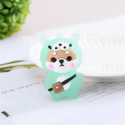 Cartoon Boy Girl Bear Pendant Bag Key Chain Shoulder Bag Doll Pendant Key Rings Keychain Flashing Light Keychain