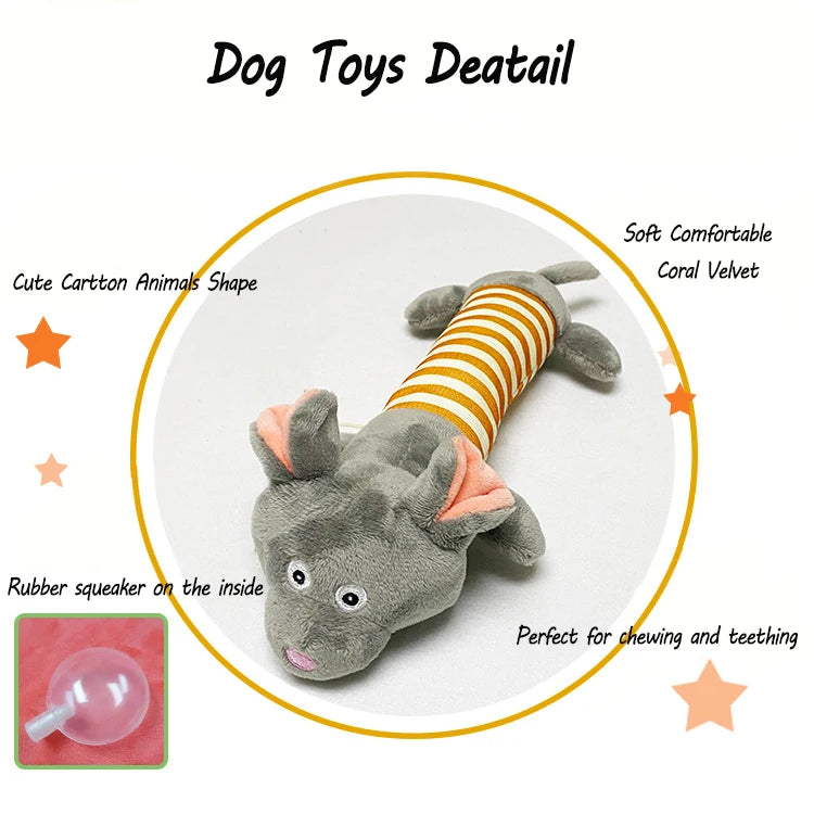 Dog Squeaker Toys for Boredom, Teeth Grinding Teeth Cleaning Stuffed Plush Toys for Small Medium Breed Dog Pet Supplies