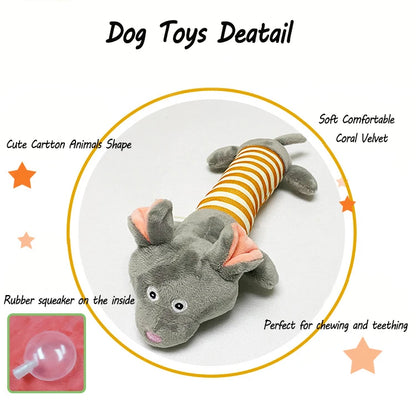 Dog Squeaker Toys for Boredom, Teeth Grinding Teeth Cleaning Stuffed Plush Toys for Small Medium Breed Dog Pet Supplies