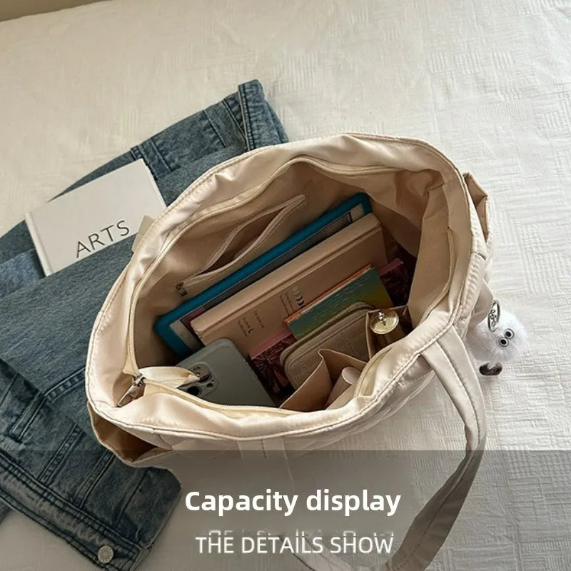 Rectangular Large Capacity Single Shoulder Bag for Commuting To Work Korean Style Women's Tote Bag Lightweight Casual Handbag