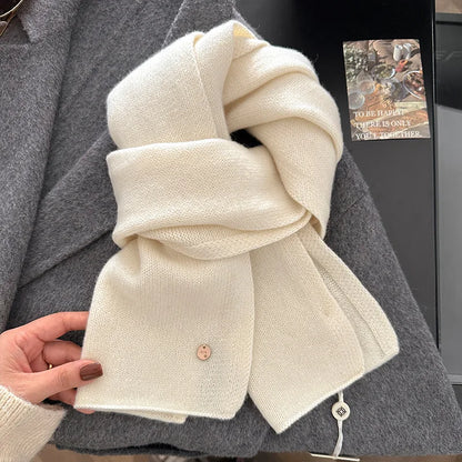 100% Wool Winter Scarf For Women Long Warm Cashmere Scarves Hijab Solid Lady Shawl Wrap Female Pashmina Bandana Head Scarfs New