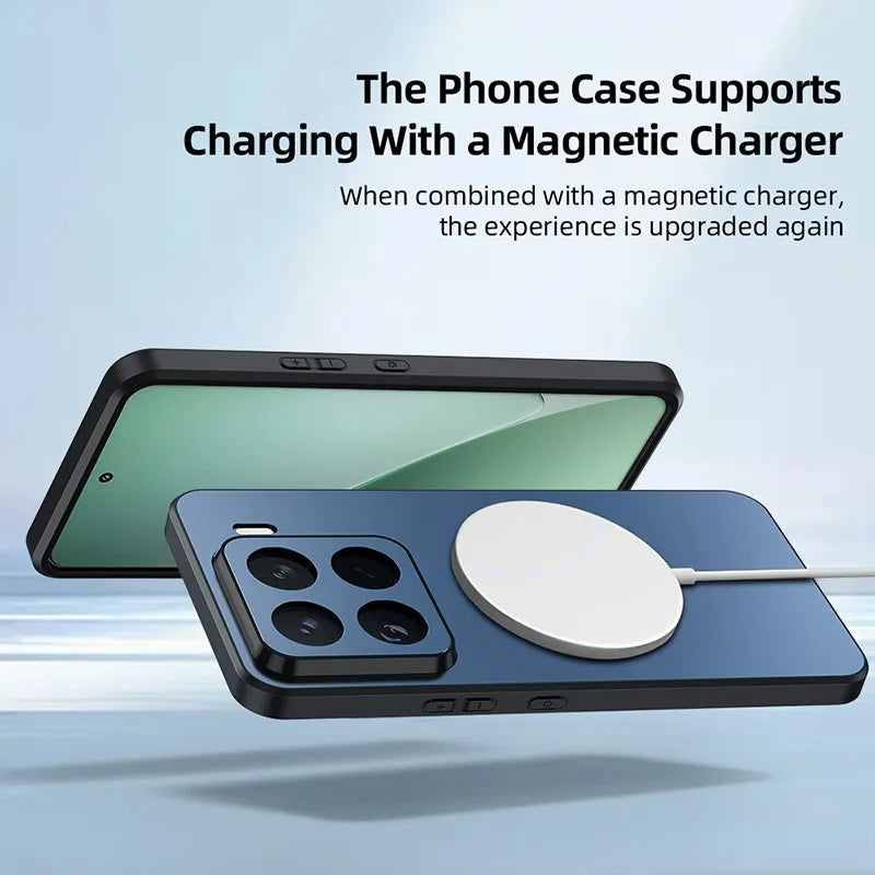 Luxury Magnetic Wireless Charging Case For XiaoMI 17 17Pro Max 15 15T 14T 14 POCO F7 F8 Pro Ultra Anti-Shock Protect Matte Cover