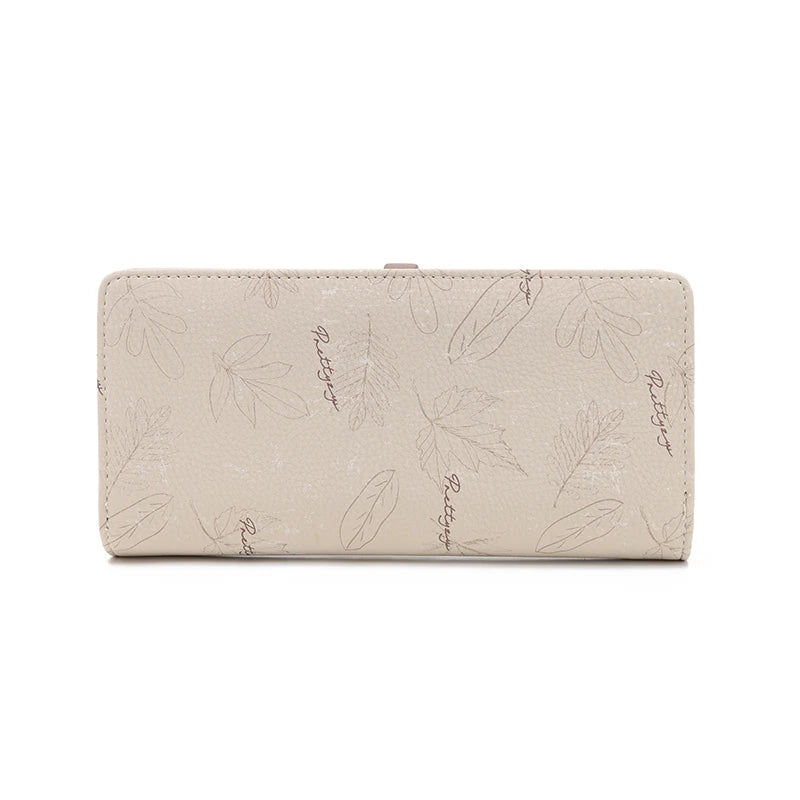 Wallet - Long Style Korean Edition PU Leather Printed Zippered Clasp Folded Multi-Coverage Fashionable Versatile Printed Zippere