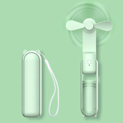 Portable Fan USB Rechargeable Adjustable Foldable Handheld Fan, Suitable for Women, Travel, Outdoor Use