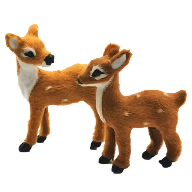 1pc Simulation Plush Animal Sika Deer Reindeer Lovely Xmas Home Decor Standing Miniatures Christmas Elk Scene Arrangement Props