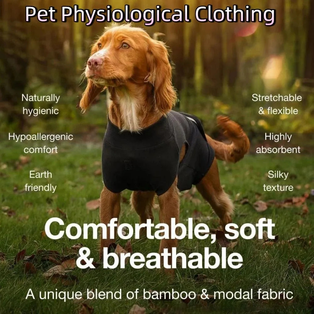 Adjustable Pet Physiological Clothing Stretchy Soft Dog Sanitary Jumpsuits Reusable Sweat Absorption Dog Recovery Suit