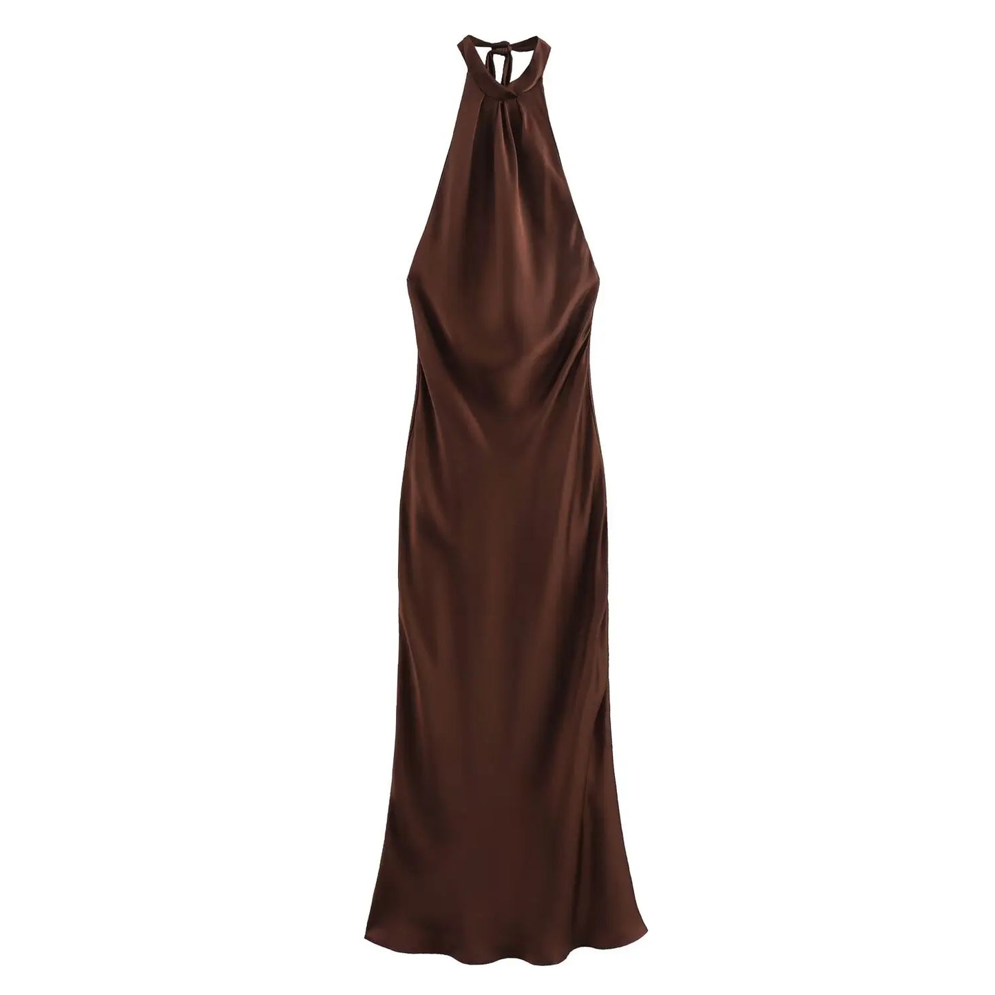 BSAY Fashion Hanging Neck Bareback Sexy Autumn New Style 2025 Women's Silk Texture Dress French Evening Dress