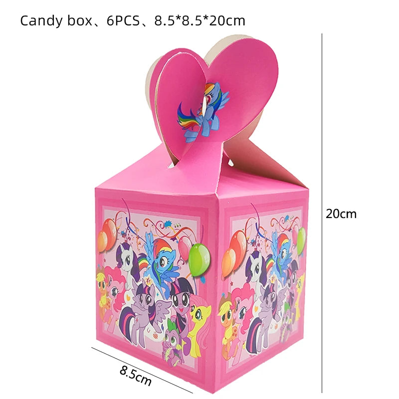 My Little Pony themed children's birthday party supplies, girls' first birthday tablecloth, tableware, paper cups, flag-raising