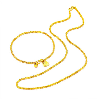 Shiny 14Kt Gold Color Bracelet Necklace for Women Fine Jewelry Bracelet Chain Necklace Fine Jewelry Gifts Not Fade