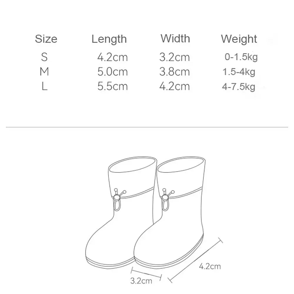 4Pcs/Set Pet Silicone Rain Boot Cartoon Cute Pet Rain Boot Waterproof Dog Shoe Foot Cover Outdoor Pet Paw Protector Pet Supplies