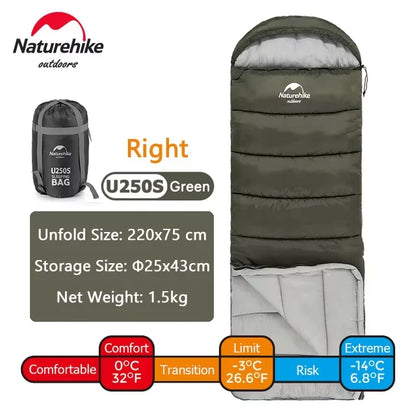 Naturehike Warm Sleeping Bag Ultralight Waterproof Splicable Double Sleeping Quilt Outdoor Winter Envelope Sleeping Bags