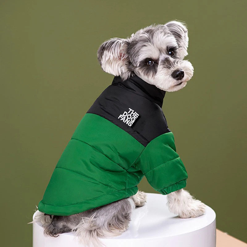 Fashion Pet Coat Clothes, Trendy Embroidered Dog Autumn and Winter Cotton Clothing, Pet Clothing, Thickened Warm Down Clothing