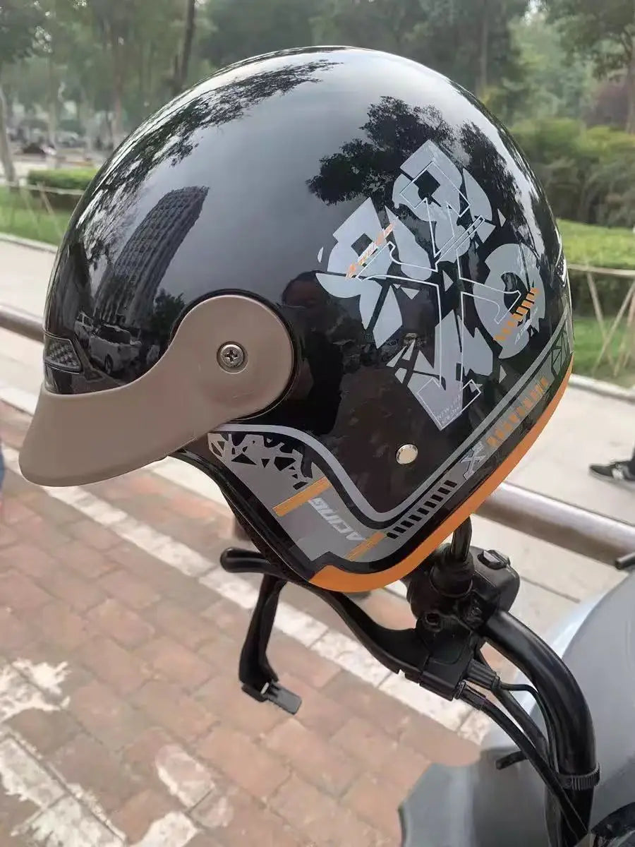 Certified 4-Season Half Helmet - Unisex Warm Windproof Hard Hat for E-Vehicle Motorcycle