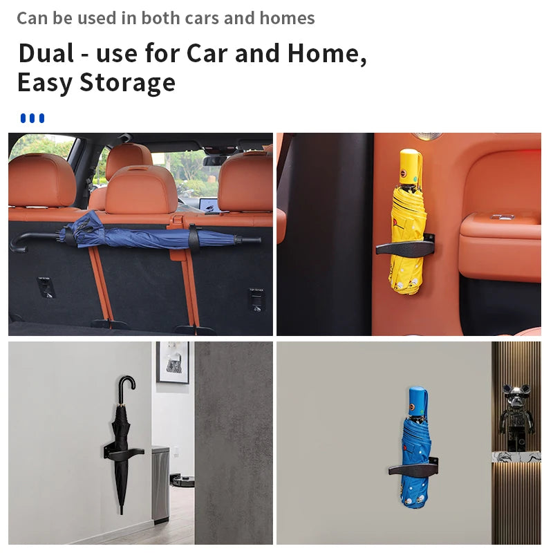 1/2PCS Self-Adhesive Car Umbrella Holders Trunk Storage Organizer Hook Umbrella Mounting Bracket Interior Auto Accessories