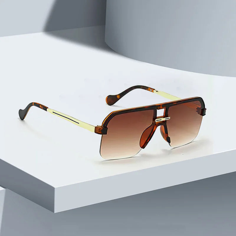 2025 New in Sunglasses for Women  Modern Fashion Transparent Frame Gradient Yellow Pink Lens Square Glasses Gift for Friend
