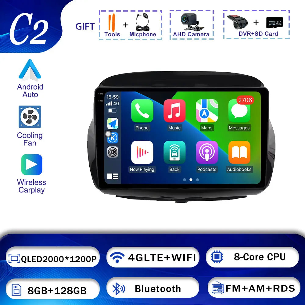 GPS Navigation Android 15 For Honda Edix FRV 2004-2009 BT Carplay Car Radio Multimedia  Head Unit WIFI Video Player 4G DSP Audio