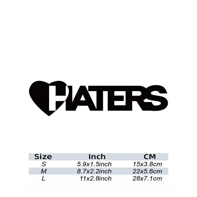 “HATERS" Stickers，cool and fashion stickers for Cars, Trucks, Walls, Laptops, Windows, Motorcycles, Bumpers Or Crafts