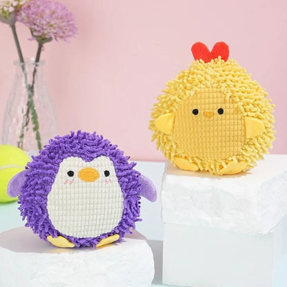 Cartoon Animal Shaped Pet Squeak Toys Bite Resistant Cute Pet Plush Toys Non-Toxic Funny Interactive Pet Toys Teething Cleaning