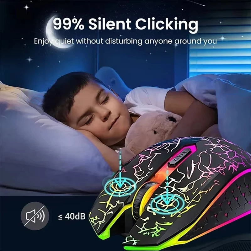 Lenovo  Wireless Mouse Bluetooth 5.0+2.4G Dual Mode Rechargeable Silent Click Ergonomic Gaming Office Laptop PC Computer