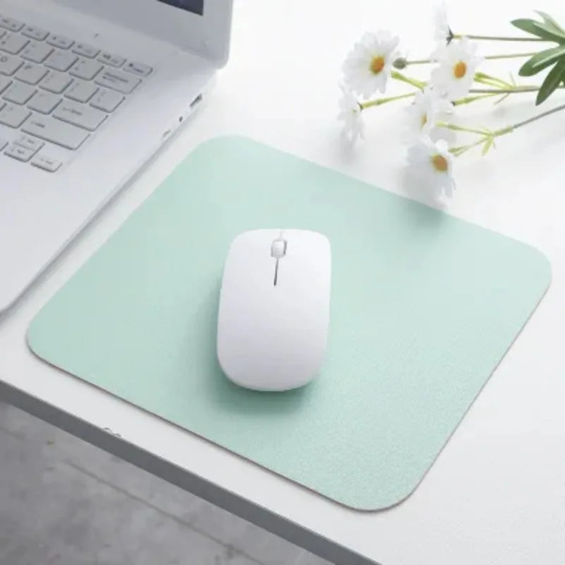 26X21cm Mouse Pad Universal Anti-slip Gaming Mouse Mat PU Leather Waterproof Cup Mats Coaster Laptop Desktop Mousepad
