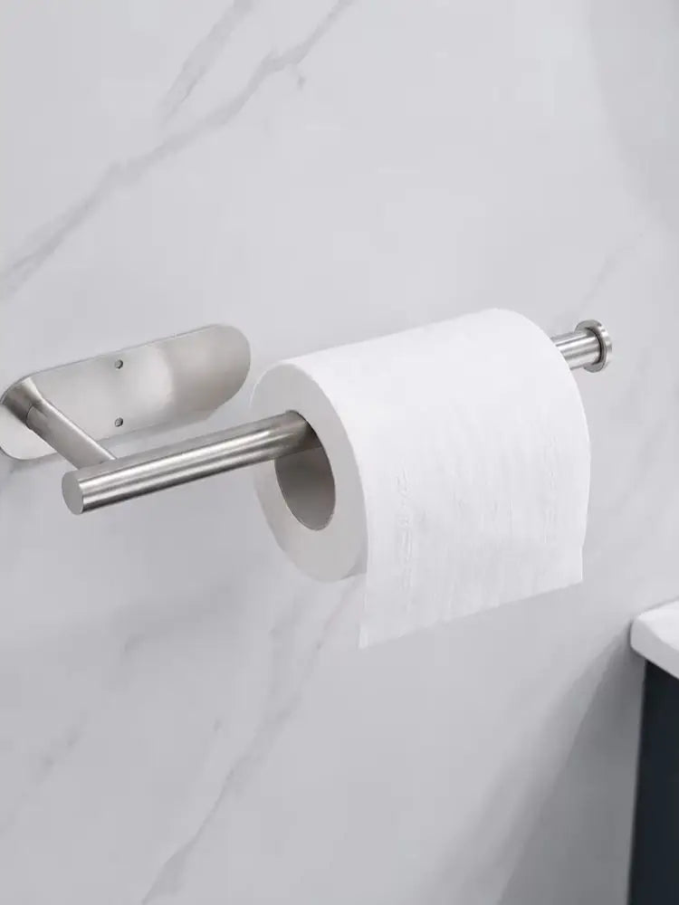 Homefish Sliver Stainless Steel Self Adhesive No Drilling Toilet Roll Holder Bathroom Kitchen Tissue Paper Holder