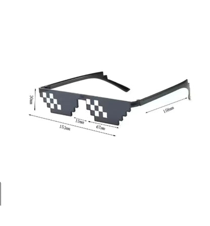 5Pcs NEW Mosaic Sunglasses Trick Toy Thug Life Glasses Deal With It Glasses Pixel Black Mosaic Sunglasses Cool Jokes Funny Toys