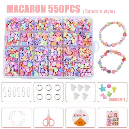 Girls DIY Bead Set Jewelry Making Kit for Kids Girl Pearl Beads for Bracelets Rings Necklaces Creativity Kits Art Craft