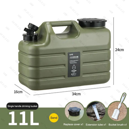 12/11L Water Bottle Camping Large Capacity Water Pouch With Detachable Faucet Food-Grade Car Water Tank Camping Fishing Bucket