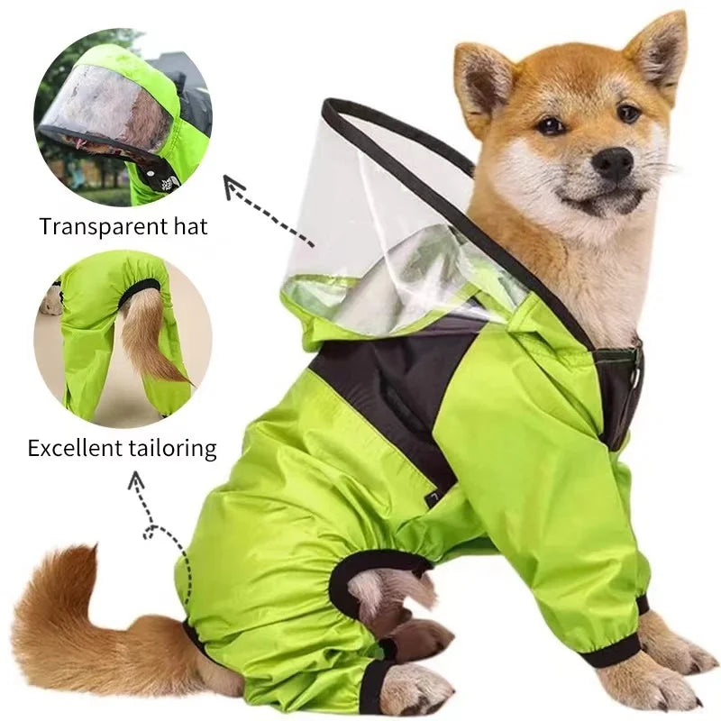 T Pet Dog Raincoat The Dog Face Pet Clothes Jumpsuit Waterproof Dog Jacket Dogs Water Resistant Clothes for Dogs Pet Coat