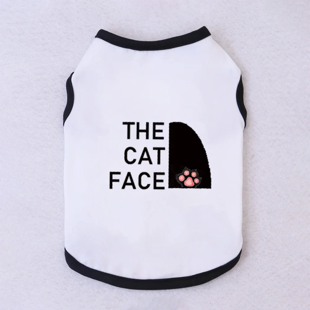 1 Pc Pet Vest, Text Print Summer Breathable Cat Clothing, Siamese, Ragdoll Silver Tabby vest