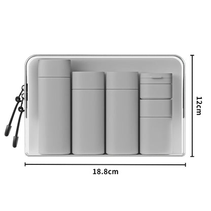 Travel Bottles Leak Proof 4 in 1 Containers for Toiletries Refillable Plastic Bottles with Lid Spray Lotion Shampoo