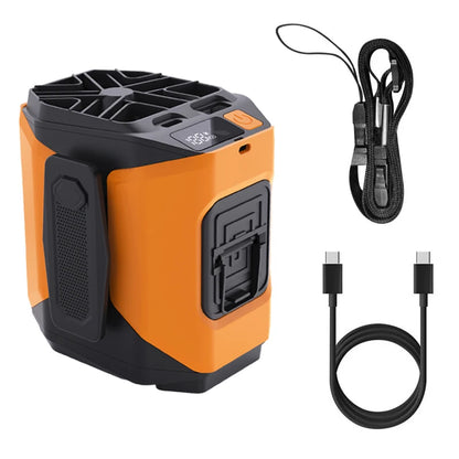 Portable Waist Fan 10000mAh with Power Bank LED Lighting Hanging Neck Fan 5 Speed Strong Airflow Cooling Fan for Outdoor Working