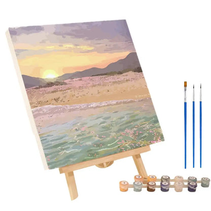 Frame Painting By Numbers Kit Abstract Sunset Landscape Modern Drawing Coloring DIY Painting By Numbers Acrylic Paint Home Decor
