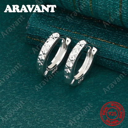 925 Sterling Silver Round Earrings With Carved Design, Vintage Style, Personalized Accessories, Gifts, Jewelry