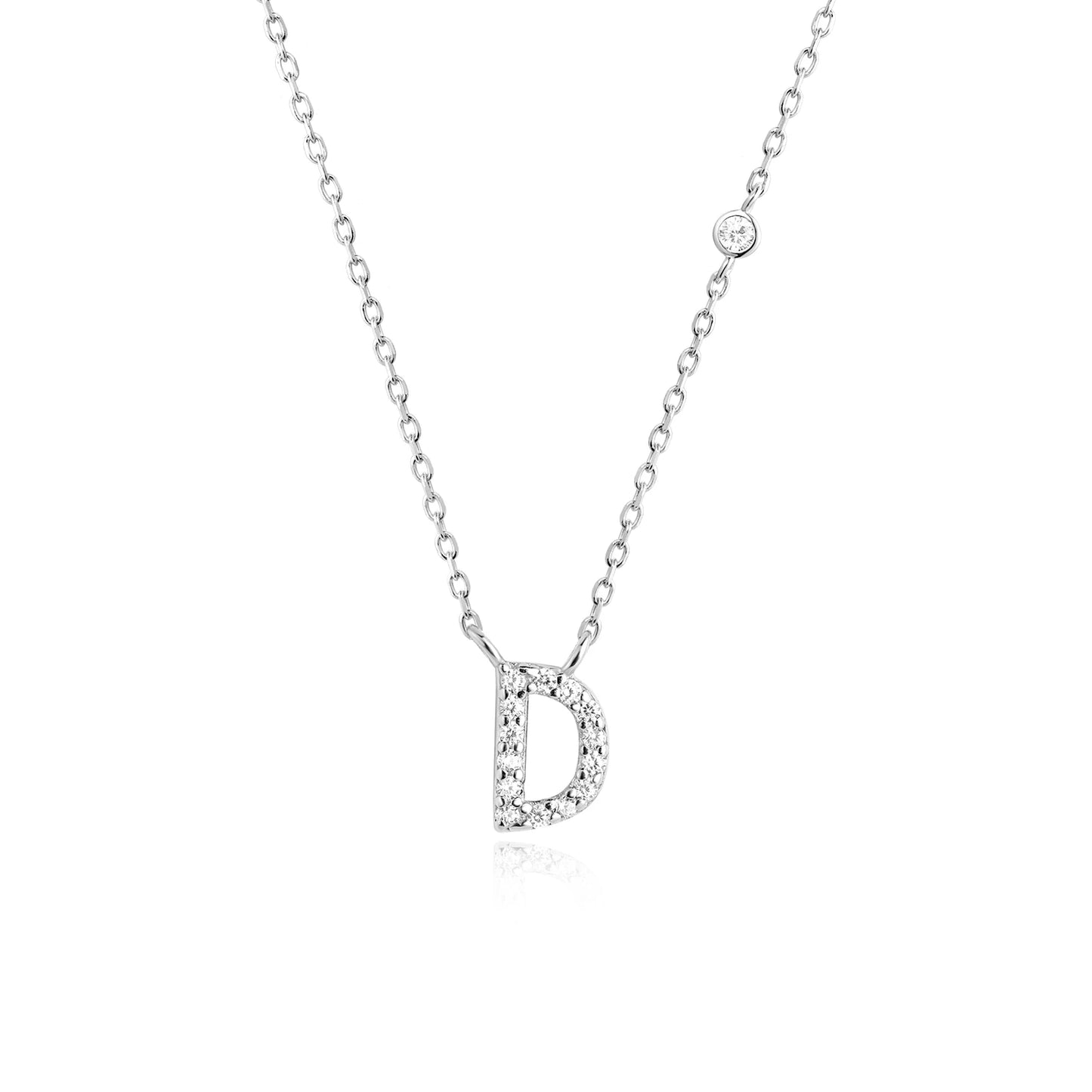 VEWANT New 925 Sterling Silver Monogram Initial Letter A M Pendant Long Chain Necklace Crystal Fine Jewelry Luxury Fine Jewelry