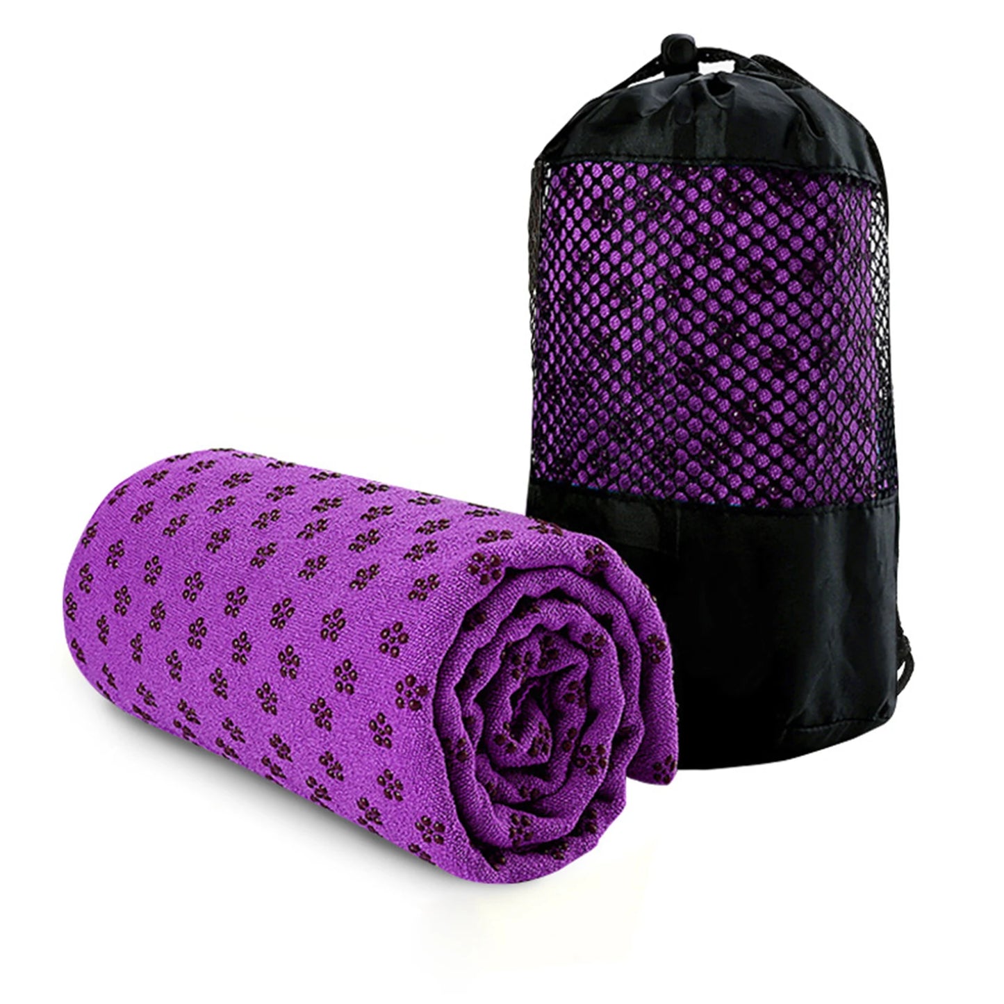 Anti-Slip Yoga-Grip Towel Sweat Absorbent Microfiber Mat Cover For Home Fitness Workouts