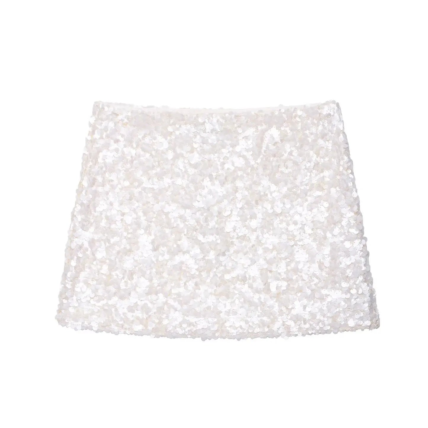 HH Women Fashion Yellow Sequin Mini Skirts Side Zipper High Waist A Line Skirt Summer Sexy Lady Elegant Club Party Skirts