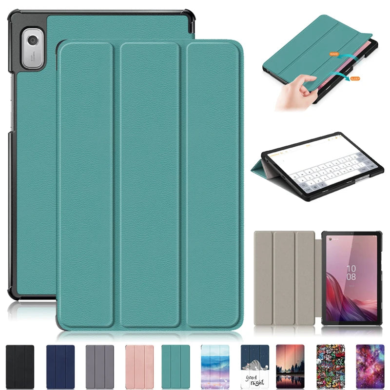 Coque For Lenovo Tab M9 Case 9" Tri-Fold Leather Magnetic Stand Tablet Funda For Lenovo M9 Lenovo Tab M9 tb310fu Smart Cover