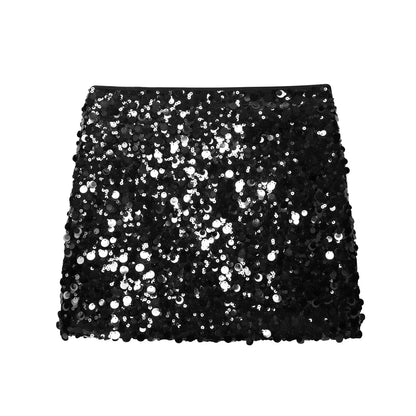 KONDALA 2025 Spring Summer Sexy Butter Yellow Women Skirts Fashion Streetwear Beading Solid Straight Chic Ladies Mini Skirts