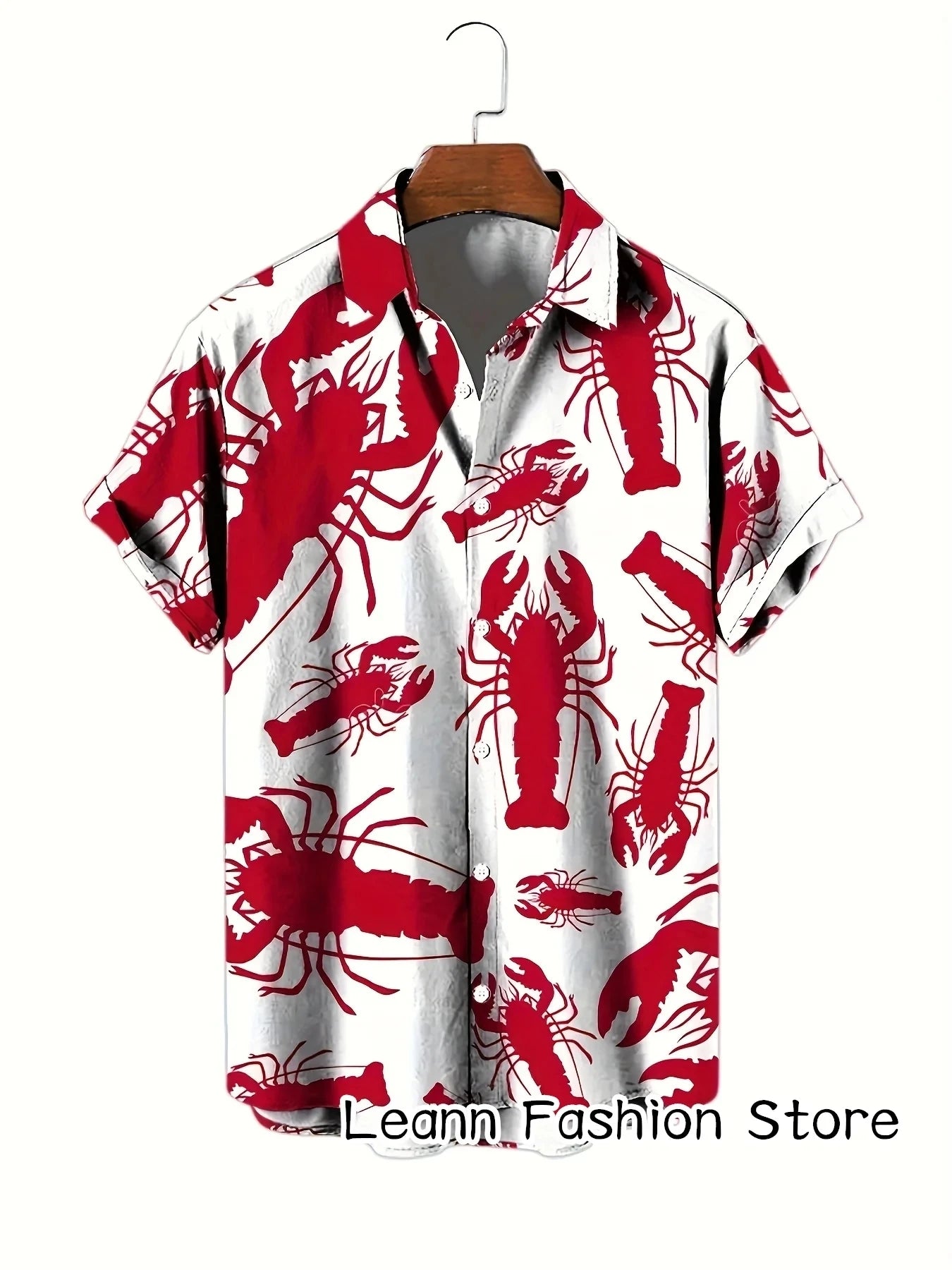 Hawaiian Flower Social Shirt 3d Print Boston Lobster Fashion Short Summer Casual Vintage Harajuku Cadiz Camisas Casuais Blouse