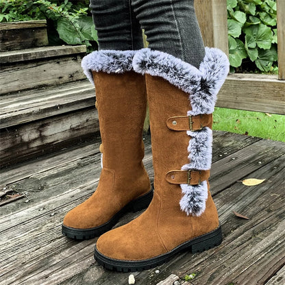 Women'S Boots Autumn Winter Solid Color Fashion High Quality Boots Round Toe Thick Bottom Boots Comfortable Outdoor Casual Boots