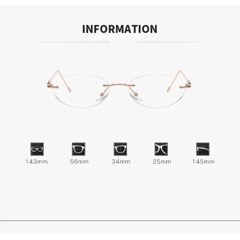 Small Oval Photochromic Myopia Glasses Women Men Fashionable Frameless Minus Diopter Glasses Trendy Outdoor Eyewear0-1.0-4.0