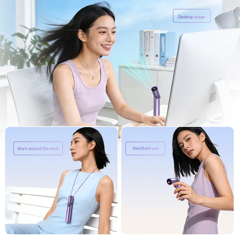 Portable foldable handheld fan USB rechargeable mini fan with LED display 199-speed settings 3000mAh battery