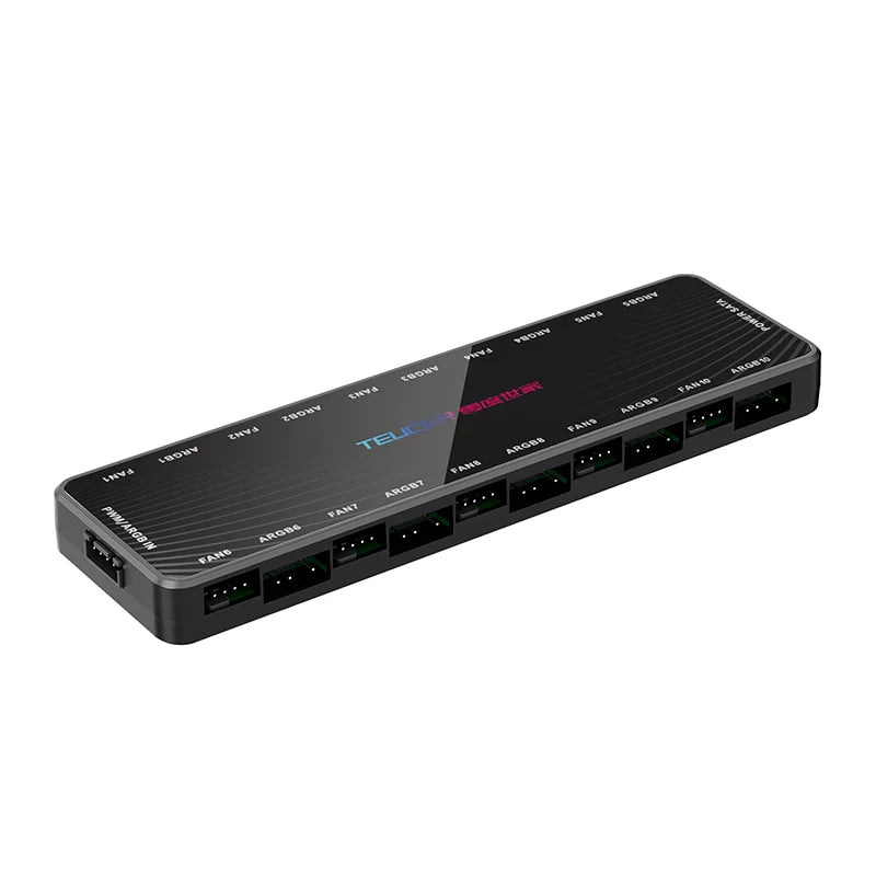 TEUCER  LP-10 ARGB/PWM HUB SATA Power Interface 5 Ports 5V 3pin ARGB and 5 Ports 4pin PWM HUB Fan 2 in 1 HUB Adapter